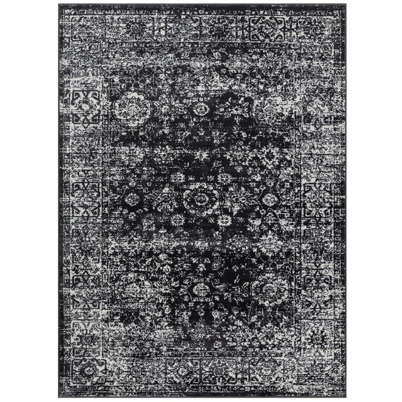Madison Park Vintage Persian Woven 6x9 Area Rug in Black and Cream MP35-8067